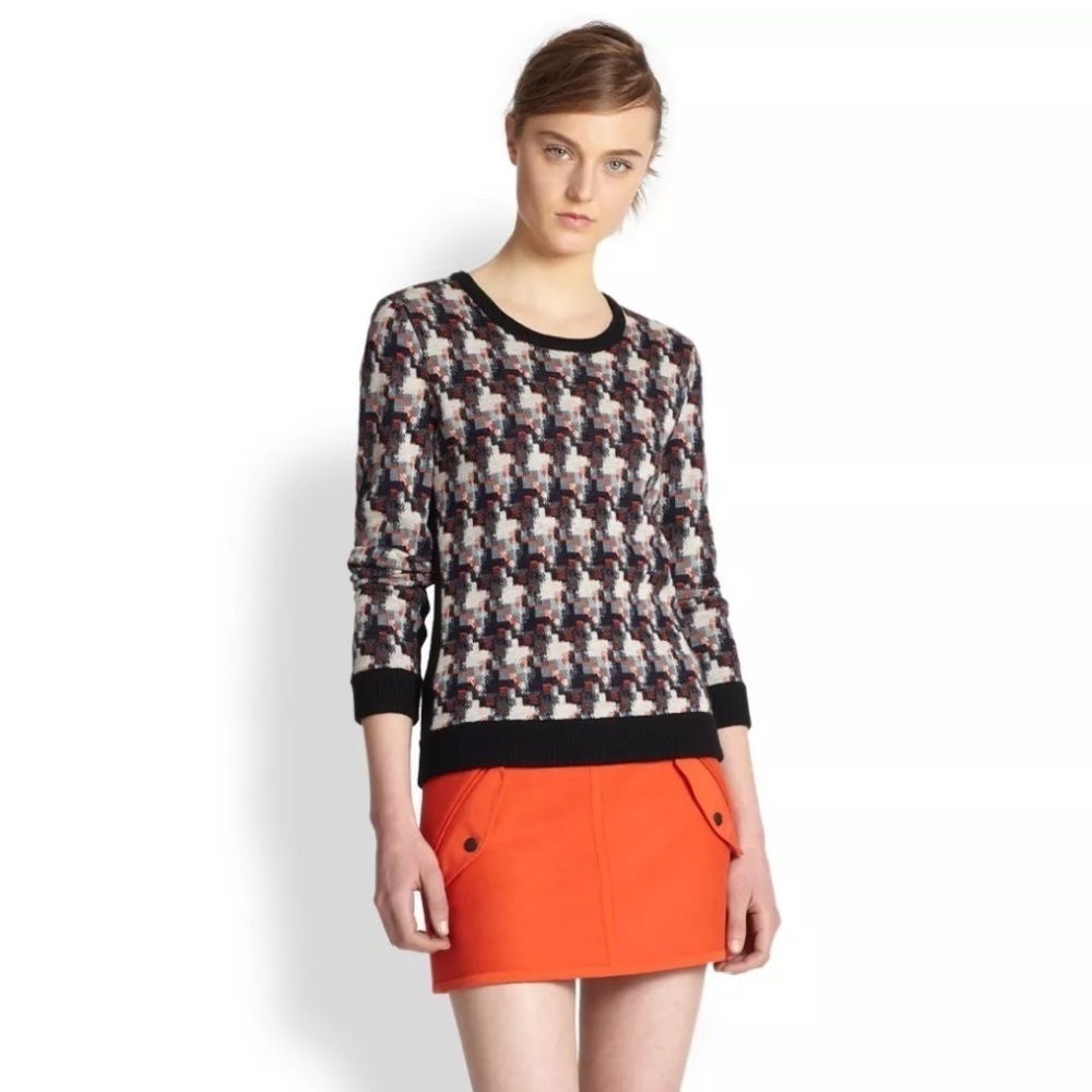 rag & bone Mariah 100% Wool Herringbone Pullover Long Sleeve Sweater Size Small